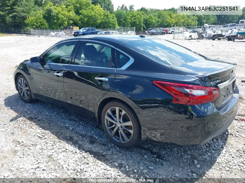 2018 Nissan Altima 2.5 Sr VIN: 1N4AL3AP6JC251541 Lot: 39806340