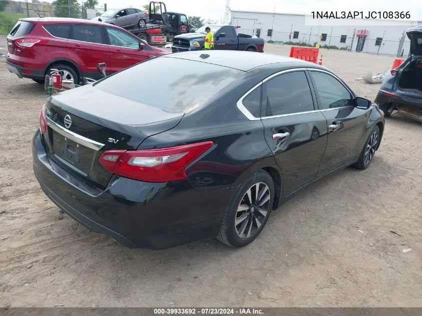 2018 Nissan Altima 2.5 Sv VIN: 1N4AL3AP1JC108366 Lot: 39933692