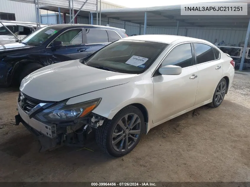 2018 Nissan Altima 2.5 Sr VIN: 1N4AL3AP6JC211251 Lot: 39964456