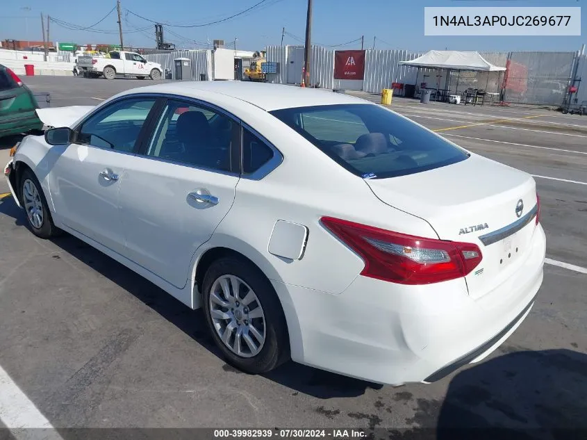 2018 Nissan Altima 2.5 S VIN: 1N4AL3AP0JC269677 Lot: 39982939