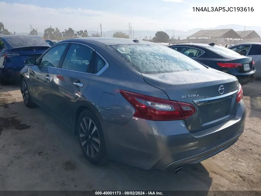 2018 Nissan Altima 2.5 Sl VIN: 1N4AL3AP5JC193616 Lot: 40001173