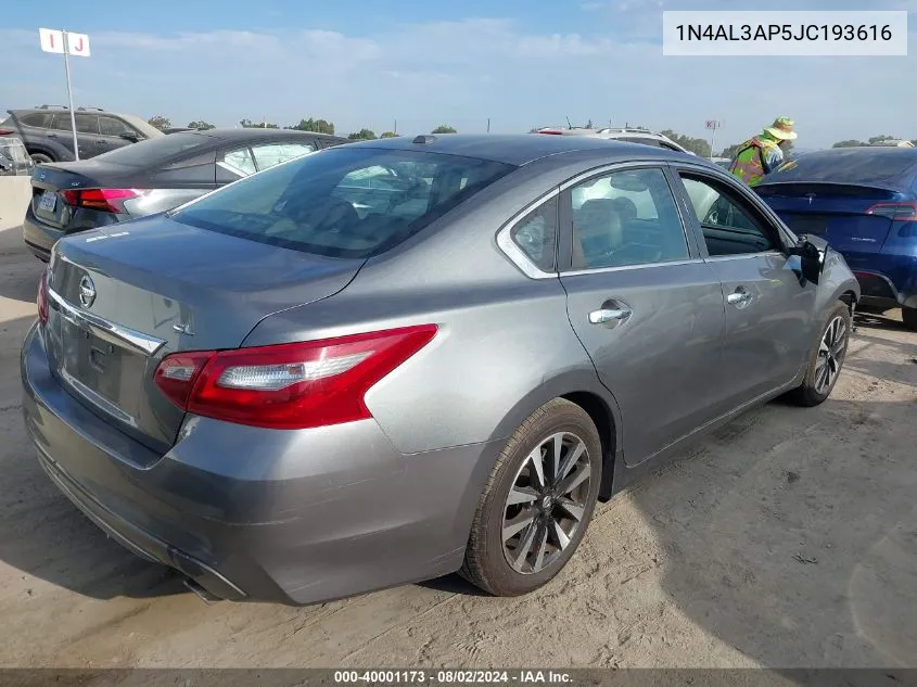 2018 Nissan Altima 2.5 Sl VIN: 1N4AL3AP5JC193616 Lot: 40001173