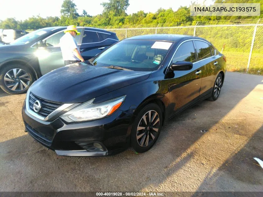 2018 Nissan Altima 2.5 Sv VIN: 1N4AL3AP6JC193575 Lot: 40019028