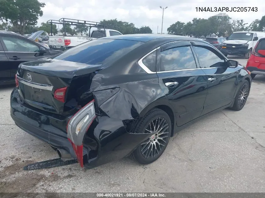 2018 Nissan Altima 2.5 S VIN: 1N4AL3AP8JC205743 Lot: 40021921