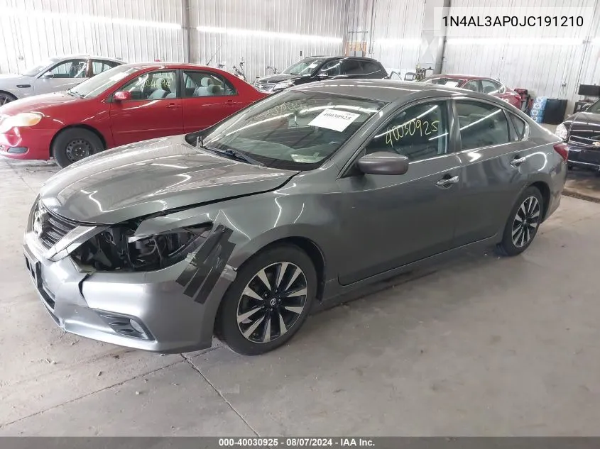 2018 Nissan Altima 2.5 Sv VIN: 1N4AL3AP0JC191210 Lot: 40030925