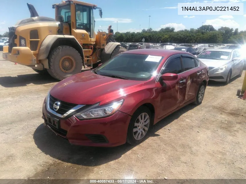 2018 Nissan Altima 2.5 S VIN: 1N4AL3AP0JC221452 Lot: 40057433