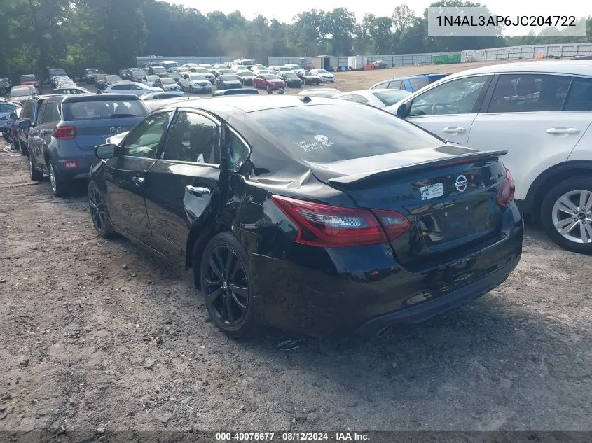 2018 Nissan Altima 2.5 Sr VIN: 1N4AL3AP6JC204722 Lot: 40075677