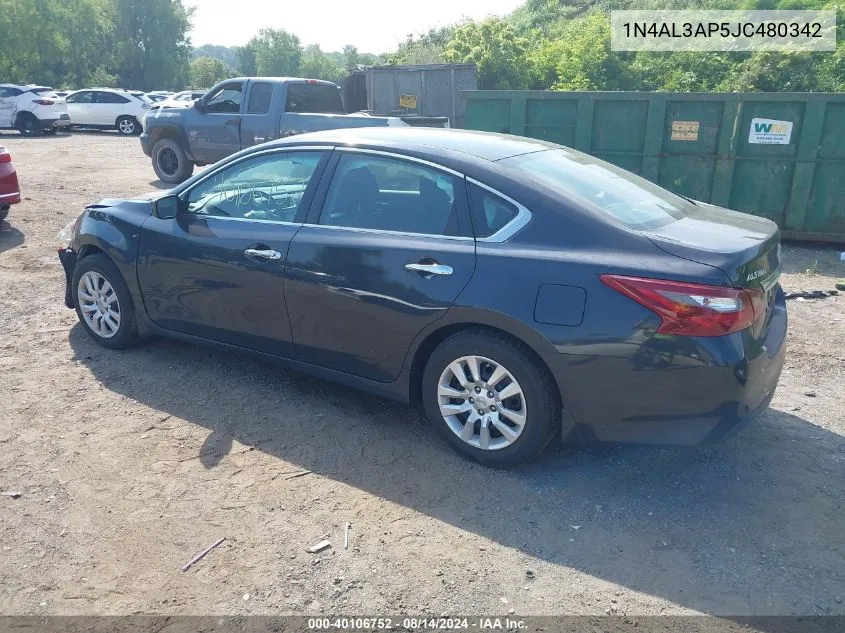 2018 Nissan Altima 2.5 S VIN: 1N4AL3AP5JC480342 Lot: 40106752