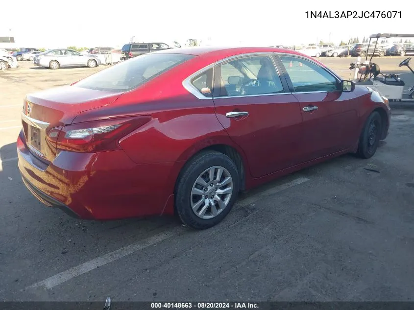 2018 Nissan Altima 2.5/S/Sv/Sl/Sr VIN: 1N4AL3AP2JC476071 Lot: 40148663