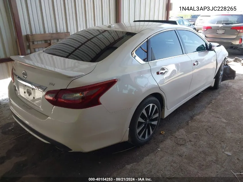 2018 Nissan Altima 2.5/S/Sv/Sl/Sr VIN: 1N4AL3AP3JC228265 Lot: 40154253