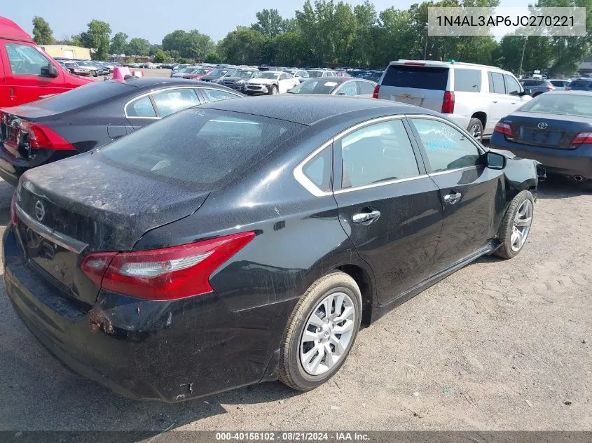 2018 Nissan Altima 2.5 S VIN: 1N4AL3AP6JC270221 Lot: 40158102