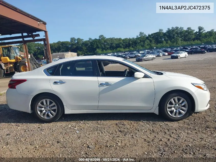 2018 Nissan Altima 2.5/S/Sv/Sl/Sr VIN: 1N4AL3AP2JC472375 Lot: 40163098