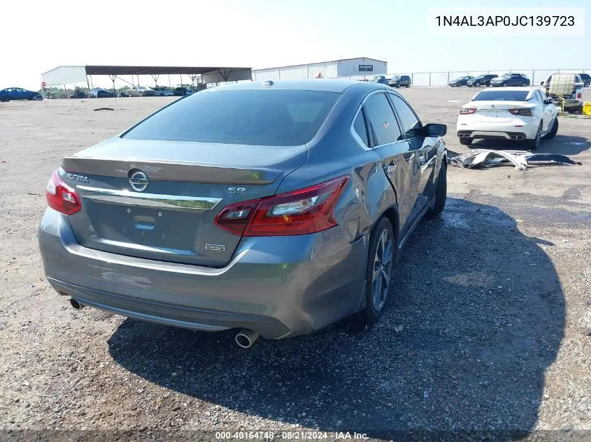 2018 Nissan Altima 2.5 Sr VIN: 1N4AL3AP0JC139723 Lot: 40164748