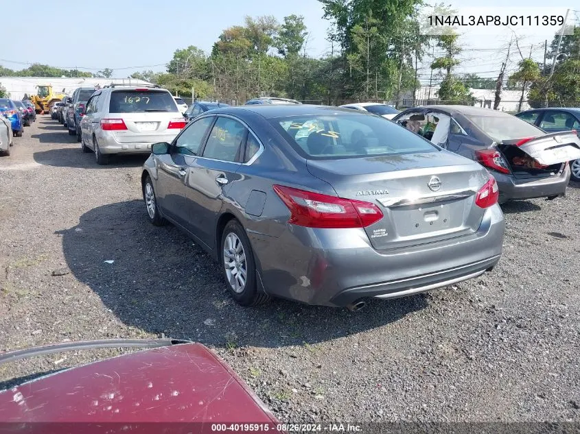 2018 Nissan Altima 2.5 S VIN: 1N4AL3AP8JC111359 Lot: 40195915