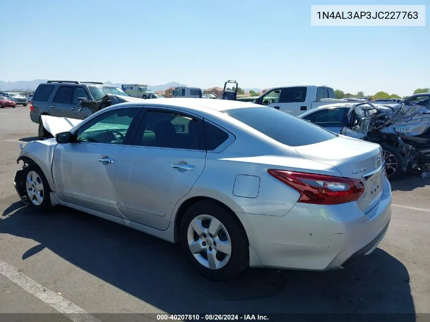 2018 Nissan Altima 2.5 S VIN: 1N4AL3AP3JC227763 Lot: 40207810