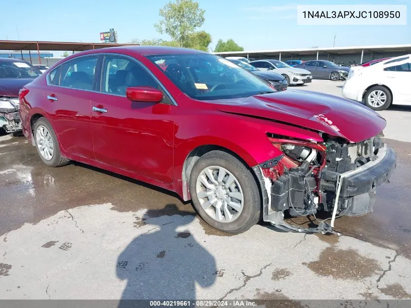 2018 Nissan Altima 2.5 S VIN: 1N4AL3APXJC108950 Lot: 40219661