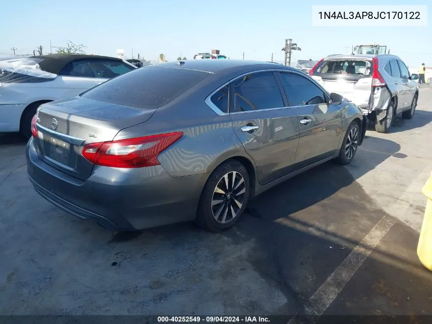 2018 Nissan Altima 2.5/S/Sv/Sl/Sr VIN: 1N4AL3AP8JC170122 Lot: 40252549