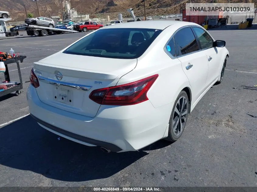 2018 Nissan Altima 2.5 Sr VIN: 1N4AL3AP5JC103039 Lot: 40268849