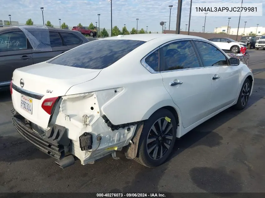 2018 Nissan Altima 2.5 Sv VIN: 1N4AL3AP9JC279981 Lot: 40276073