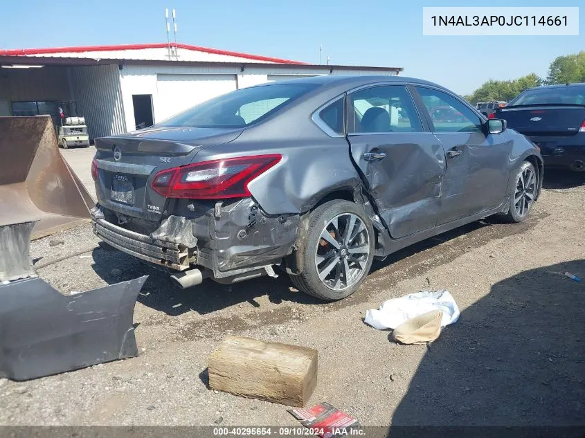 2018 Nissan Altima 2.5 Sr VIN: 1N4AL3AP0JC114661 Lot: 40295654