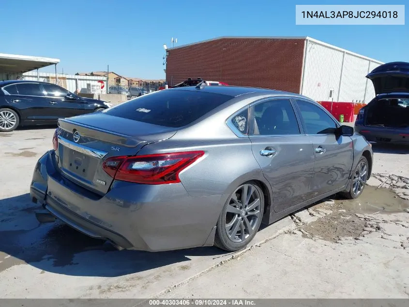 2018 Nissan Altima 2.5/S/Sv/Sl/Sr VIN: 1N4AL3AP8JC294018 Lot: 40303406