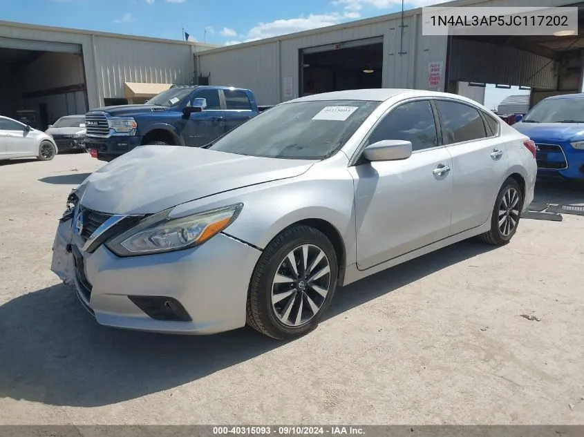 2018 Nissan Altima 2.5/S/Sv/Sl/Sr VIN: 1N4AL3AP5JC117202 Lot: 40315093