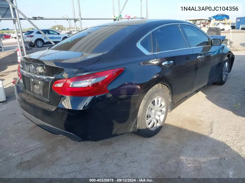 2018 Nissan Altima 2.5/S/Sv/Sl/Sr VIN: 1N4AL3AP0JC104356 Lot: 40320878