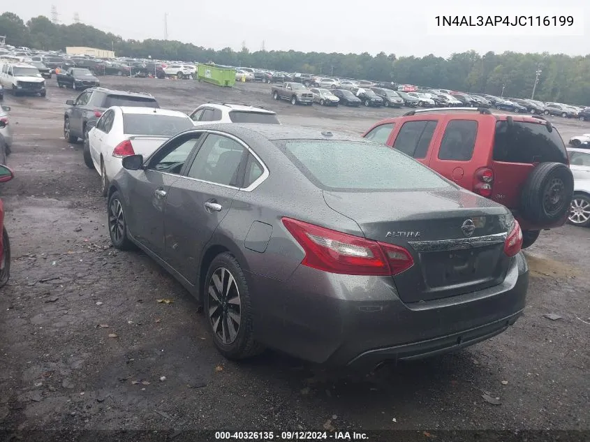 2018 Nissan Altima 2.5/S/Sv/Sl/Sr VIN: 1N4AL3AP4JC116199 Lot: 40326135