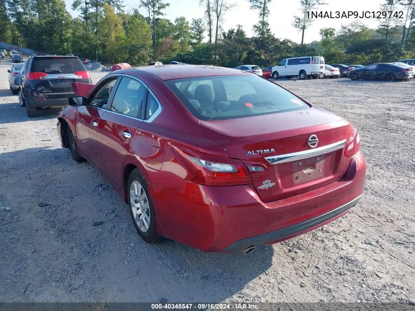 2018 Nissan Altima 2.5/S/Sv/Sl/Sr VIN: 1N4AL3AP9JC129742 Lot: 40345547