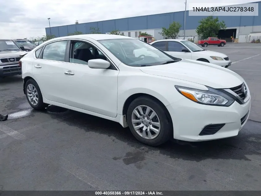 2018 Nissan Altima 2.5 S VIN: 1N4AL3AP4JC278348 Lot: 40358366