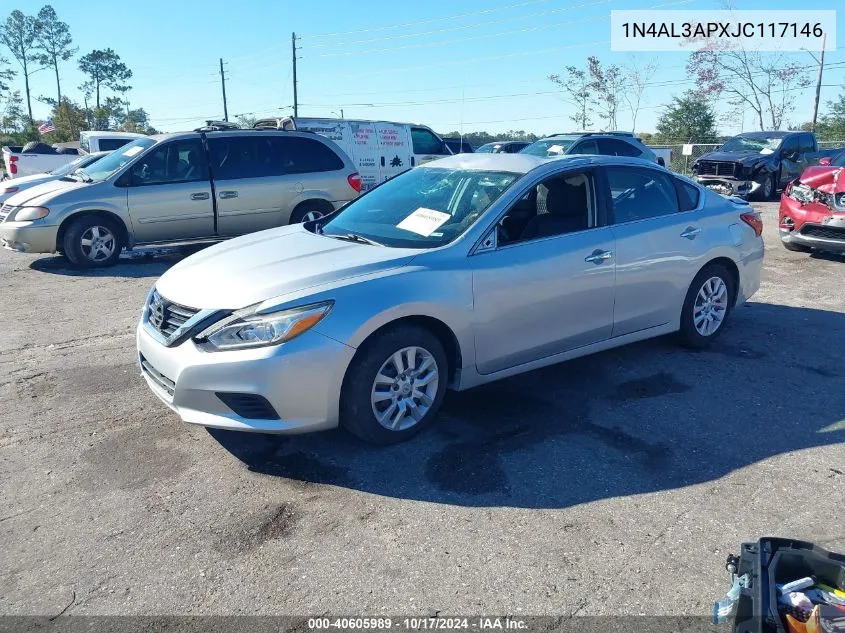 2018 Nissan Altima 2.5/S/Sv/Sl/Sr VIN: 1N4AL3APXJC117146 Lot: 40605989