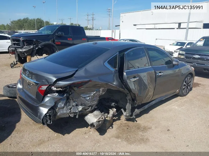 2018 Nissan Altima 2.5 Sv VIN: 1N4AL3AP5JC135991 Lot: 40618377