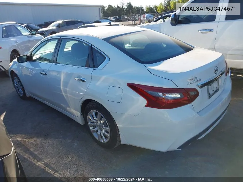 2018 Nissan Altima 2.5 S VIN: 1N4AL3AP5JC474671 Lot: 40658569