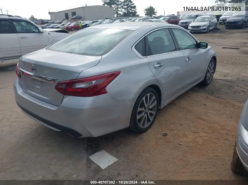 2018 Nissan Altima 2.5 S VIN: 1N4AL3AP8JC181265 Lot: 40707302