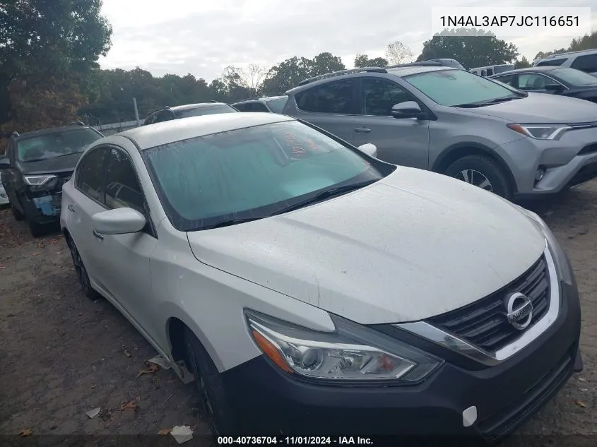 2018 Nissan Altima 2.5 Sv VIN: 1N4AL3AP7JC116651 Lot: 40736704