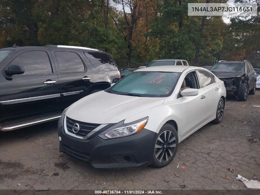 2018 Nissan Altima 2.5 Sv VIN: 1N4AL3AP7JC116651 Lot: 40736704