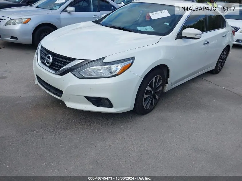 2018 Nissan Altima 2.5 Sl VIN: 1N4AL3AP4JC115117 Lot: 40745473