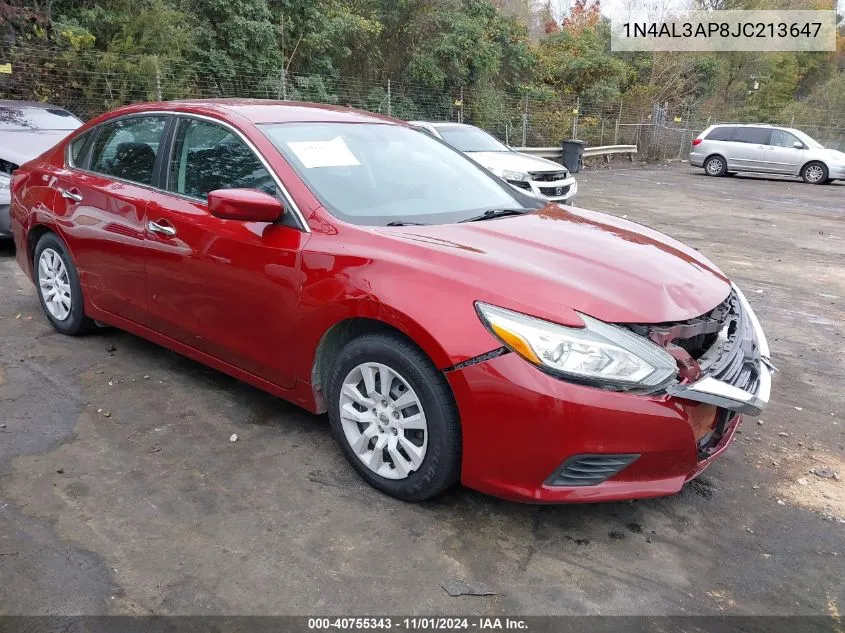 2018 Nissan Altima 2.5 S VIN: 1N4AL3AP8JC213647 Lot: 40755343