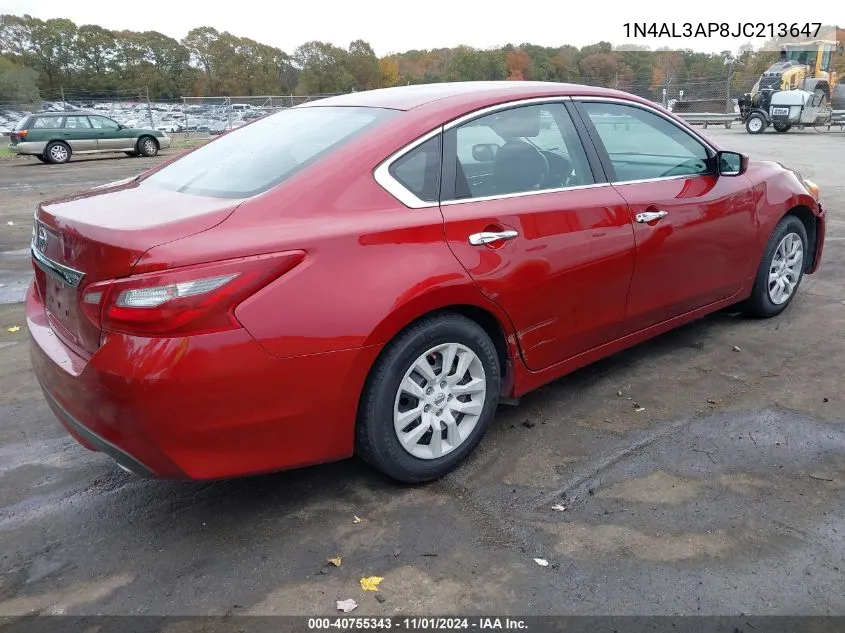 2018 Nissan Altima 2.5 S VIN: 1N4AL3AP8JC213647 Lot: 40755343