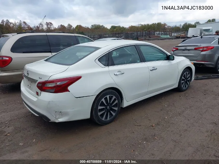 2018 Nissan Altima 2.5 Sv VIN: 1N4AL3AP4JC183000 Lot: 40758859