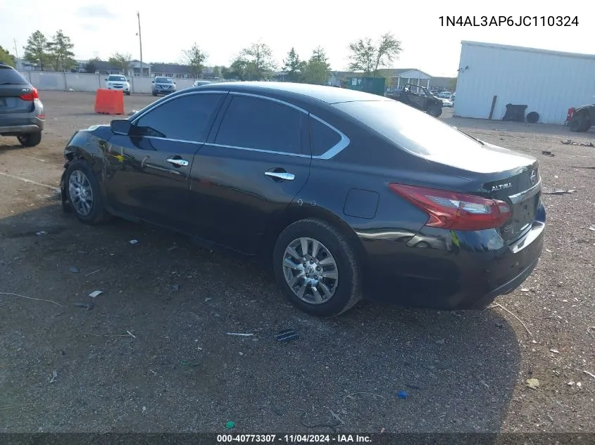 2018 Nissan Altima 2.5 S VIN: 1N4AL3AP6JC110324 Lot: 40773307