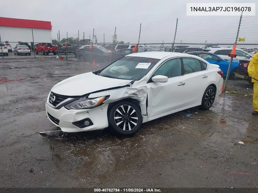 2018 Nissan Altima 2.5 Sv VIN: 1N4AL3AP7JC196078 Lot: 40782794