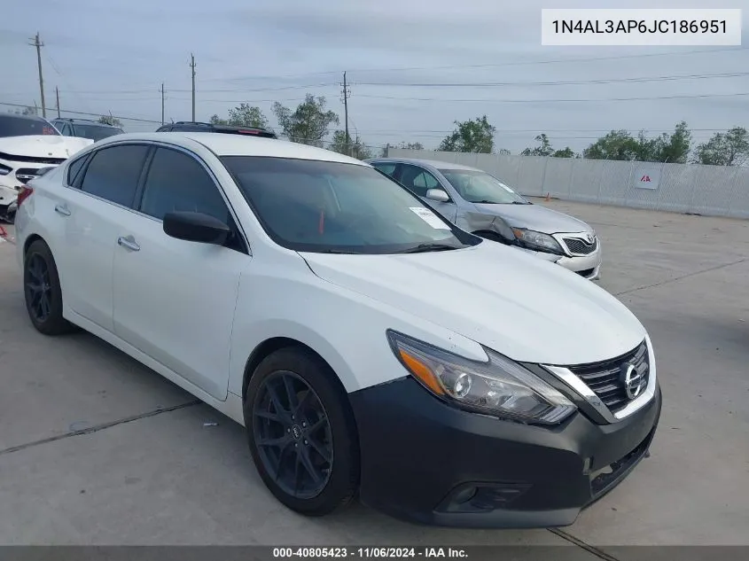 2018 Nissan Altima 2.5 Sr VIN: 1N4AL3AP6JC186951 Lot: 40805423