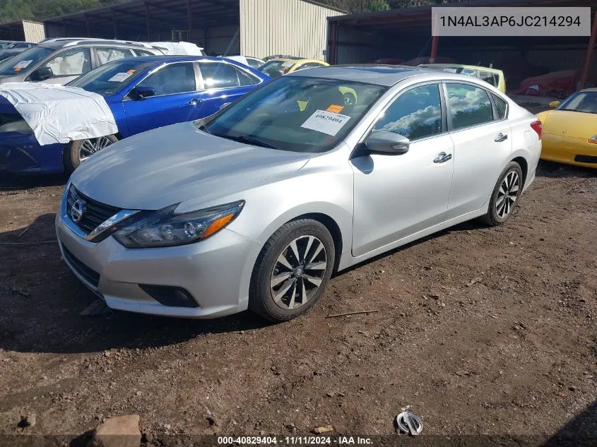 2018 Nissan Altima 2.5/S/Sv/Sl/Sr VIN: 1N4AL3AP6JC214294 Lot: 40829404