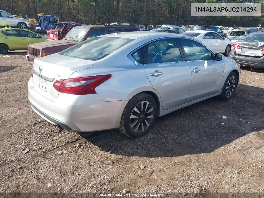 2018 Nissan Altima 2.5/S/Sv/Sl/Sr VIN: 1N4AL3AP6JC214294 Lot: 40829404