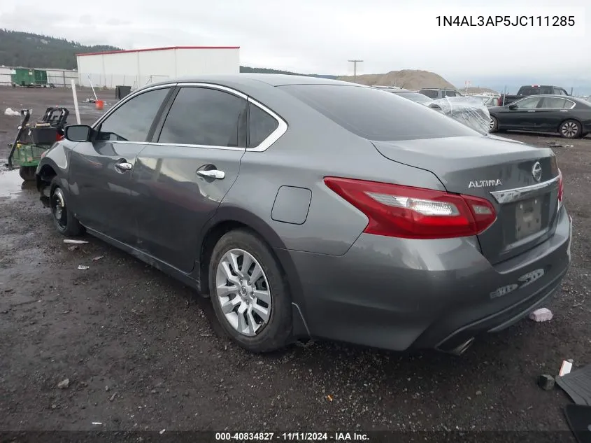 2018 Nissan Altima 2.5 S VIN: 1N4AL3AP5JC111285 Lot: 40834827