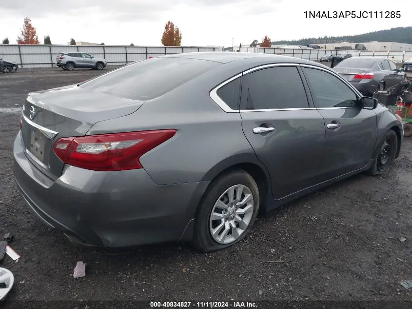 2018 Nissan Altima 2.5 S VIN: 1N4AL3AP5JC111285 Lot: 40834827