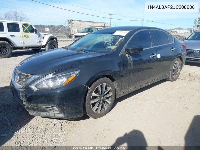 2018 Nissan Altima 2.5 Sv VIN: 1N4AL3AP2JC208086 Lot: 40846129