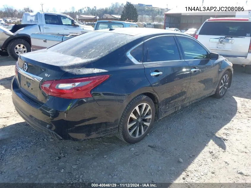 2018 Nissan Altima 2.5 Sv VIN: 1N4AL3AP2JC208086 Lot: 40846129