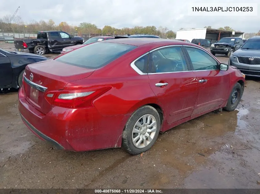 2018 Nissan Altima 2.5 S VIN: 1N4AL3APLJC104253 Lot: 40875068